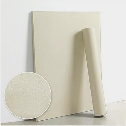 Dimoon 78.7''x15.7'' Beige Skin Peel and Stick Wallpaper Contact Paper Modern Self Adhesive Wall Paper Removable Renter Friendly Textured Solid Shelf Cabinet Vinyl Roll (78.7''x15.7'',Beige Skin)
