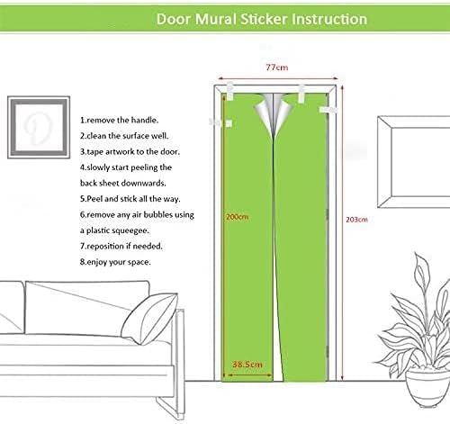 3D Door Stickers - Murals - Peel & Stick - Stairs - Blue - Modern - PVC - Waterproof - Removable - 37.4" x 82.7"