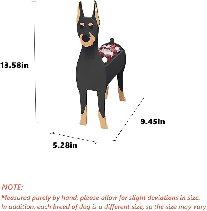 Doberman Dog Planter Plant Pots,Cute Garden Dog Flower Planter,Dog Planters Birthday Gifts for Women,Office,Indoor/Outdoor Decor(9.45 * 5.28 * 13.58in)
