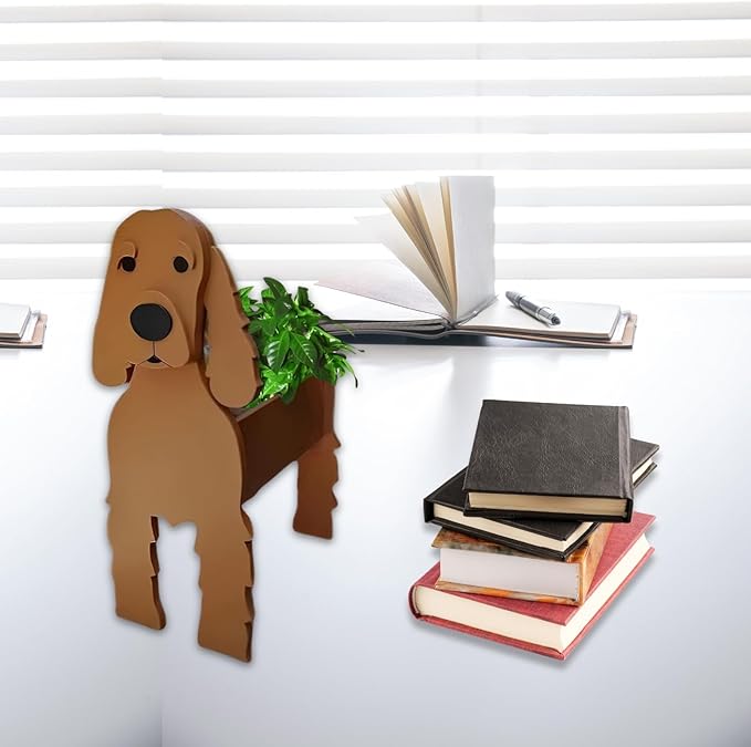 Brown Cocker Spaniel Dog Planter Plant Pots,Cute Garden Dog Flower Planter,Dog Planters Birthday Gifts for Women,Office,Indoor/Outdoor Decor(9.45 * 9.17 * 13.39in)