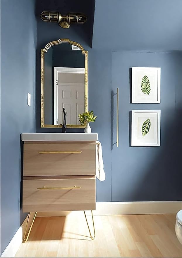 Dimoon 590''x17.7'' Blue Peel and Stick Wallpaper Contact Paper Modern Self Adhesive Wall Paper Removable Renter Friendly Textured Solid Color Shelf Cabinet Vinyl Roll (590''x17.7'',Blue Grey)
