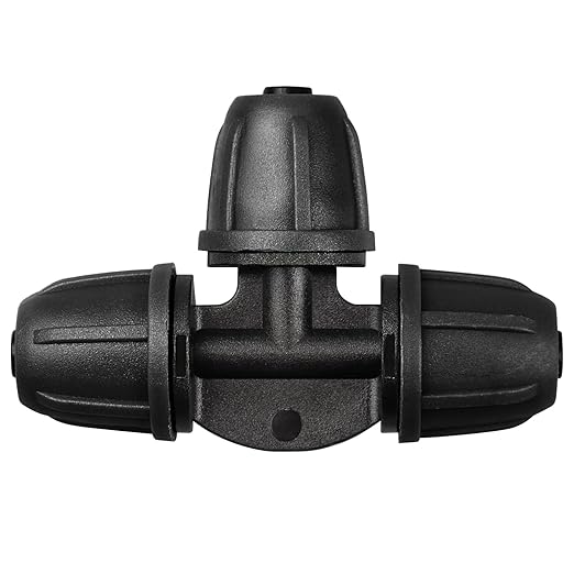 Upgraded 1/4" Drip Irrigation Tee Fittings:24 Pieces Leak Free Lock Barbed 3 Way Tee Connectors for 1/4 Inch Irrigation Tubing Quick Connect Parts for Garden Landscape System