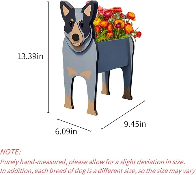 Australian Cattle Dog Planter Plant Pots,Cute Garden Dog Flower Planter,Dog Planters Birthday Gifts for Women,Office,Indoor/Outdoor Decor(9.45 * 9.02 * 13.39in)