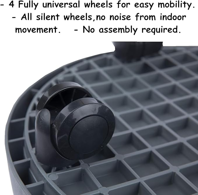 WanderingDonkey 2 Pack of 9.8 Inch Heavy Duty Plant Caddy with Wheels,Rolling Plant Stand Pot Trolley, Potted Flower Mover Dolly with Casters Round Coaster for Indoor Outdoor, Brown