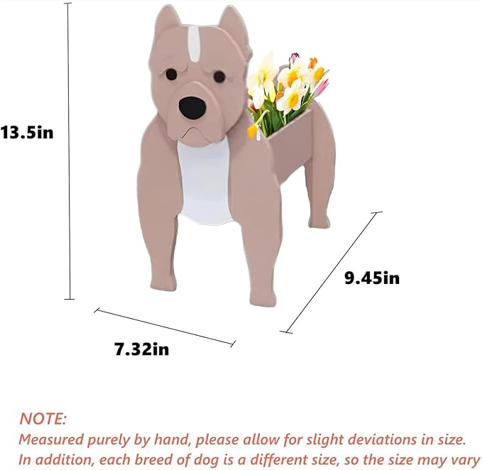 Bulldog Dog Planter Plant Pots,Cute Garden Dog Flower Planter,Dog Planters Birthday Gifts for Women,Office,Indoor/Outdoor Decor(9.45 * 7.32 * 13.5in)
