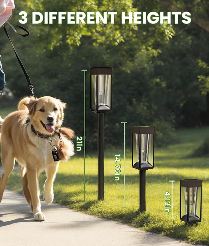 Bright Solar Lights Outdoor 6 Pack, 2-in-1 Warm&Cool Solar Pathway Lights Waterproof IP65, Auto On/Off, Long Lasting Outdoor Light for Yard, Patio, Garden, Outside Landscape Lighting