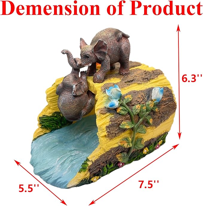 Elephant Gutter Downspout Extension Statues Garden Decoration,Rain Downspout Diverter Garden Statue,Decorative Gutter Extension,3"×4" Downspout Splash Block,Animal Resin Statue Outdoor Décor