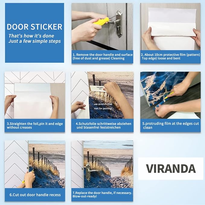 3D Door Stickers - Buddha Statue Murals - Peel & Stick Wallpaper - Self-Adhesive Decals - Removable PVC Waterproof - Bedroom & Living Room - 37.4" x 78.7"