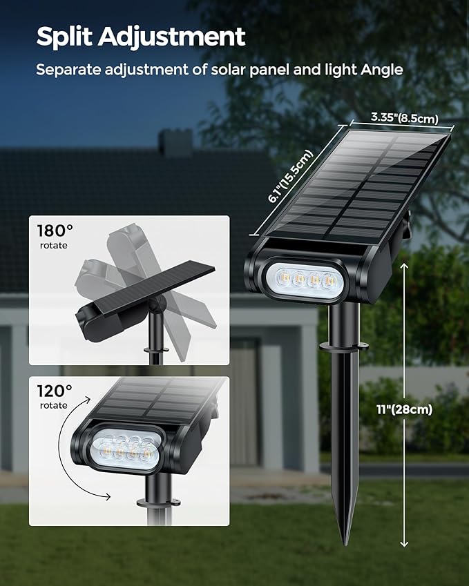 Solar Spot Lights Outdoor Waterproof IP67, RGB Landscape Lighting with Remote & Timer, Color Changing Solar Uplights Outdoor for Trees, Garden, Yard, and Pathway (6 Pack)