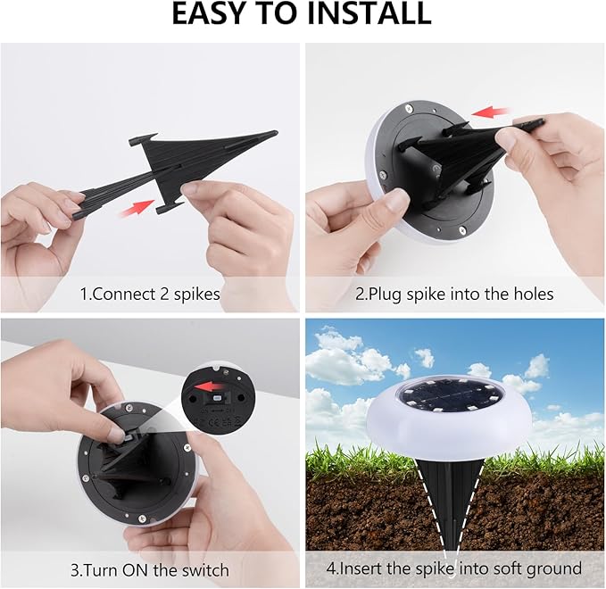 Flumy Solar Ground Lights,Outdoor Halloween Decorations,16 Pack Solar Lights Outdoor Waterproof, Color Changing Solar Garden Lights for Outside Patio Pathway Yard Lawn Driveway
