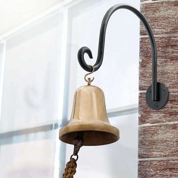 AJART Hanging Plant Hanger Outdoor: Bird Feeder Wall Hooks - 8 Inch Plant Bracket Hook for Hanging Flower Baskets 4 Pieces