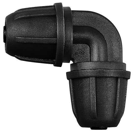 Upgraded 1/4" Drip Irrigation Elbow Fittings:24 Pieces Leak Free Lock Barbed 90 Degree Elbow Connectors for1/4 Inch Irrigation Tubing Quick Connect Parts for Garden Landscape System