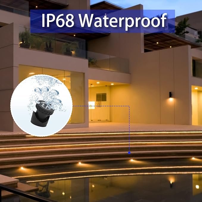 Colored Pond Lights with Timer, RGB Fountain Lights IP68 Waterproof Pond Light, Dimmable Outdoor Landscape Lights for Fish Tank Pond Fountain Garden, 6 Lights