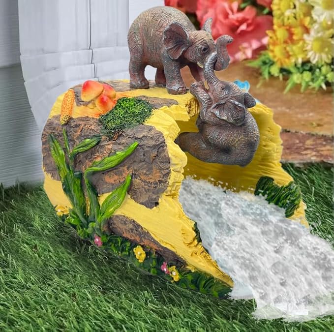 Elephant Gutter Downspout Extension Statues Garden Decoration,Rain Downspout Diverter Garden Statue,Decorative Gutter Extension,3"×4" Downspout Splash Block,Animal Resin Statue Outdoor Décor