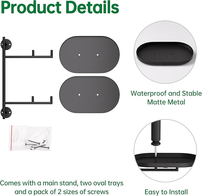 Rotating Window Plant Shelves for Multiple Plants Indoors,2-tier Metal Corner Black Plant Stand Holder Floating Plant Shelf for Wall,Windows Sill Gifts for Plant Lovers to Enhance Home Decor