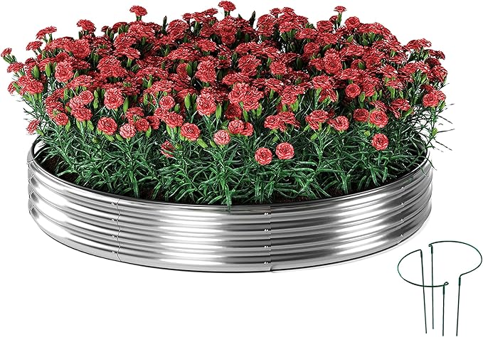 Galvanized Metal Round Raised Garden Bed Outdoor for Gardening Raised Garden Bed Kit,3x3x1FT Garden Raised Planter Box Outdoor