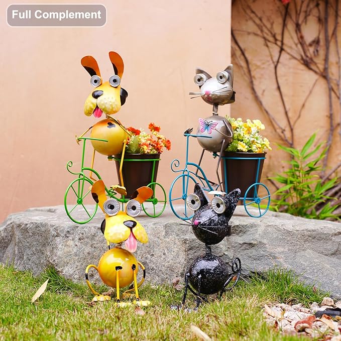 Black Cat Metal Yard Art Statue Light,Garden Outdoor Black Cat Statue Light Decoration,The for cat Lovers.(Black Cat)