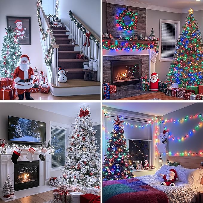 JMEXSUSS 500 LED Color Changing Christmas Lights, 173ft White & Multicolor String Lights with Remote Outdoor Waterproof Christmas Tree Lights Plug in for Christmas Indoor Decor