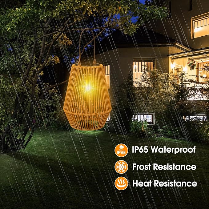 Solar Lanterns Outdoor, KagoLing Solar Hanging Lantern Lights Decorative Christmas Light for Garden Patio Courtyard Lawn, HANDLAN-01