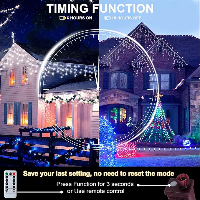 PEMOTech 432-LED 32.8FT DIY Decorative Lights with Remote & 8 Modes,Plug in Connectable Fairy Lights Timer for for Wedding, Storefront Decoration, Easter, Garden Parties & Waterproof Spring Nights