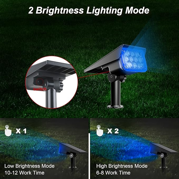 Solar Spot Lights Outdoor, Blue Solar Spotlights Landscape Lights with IP65 Waterproof 20 LEDs for Garden Path Yard Holiday Decoration 4 Pack