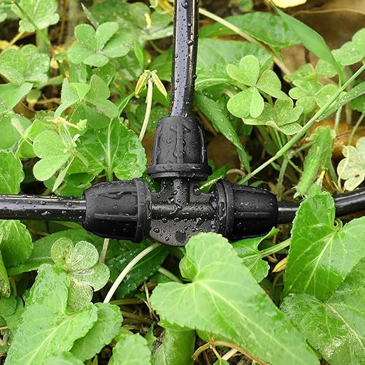 Upgraded 1/4" Drip Irrigation Tee Fittings:24 Pieces Leak Free Lock Barbed 3 Way Tee Connectors for 1/4 Inch Irrigation Tubing Quick Connect Parts for Garden Landscape System