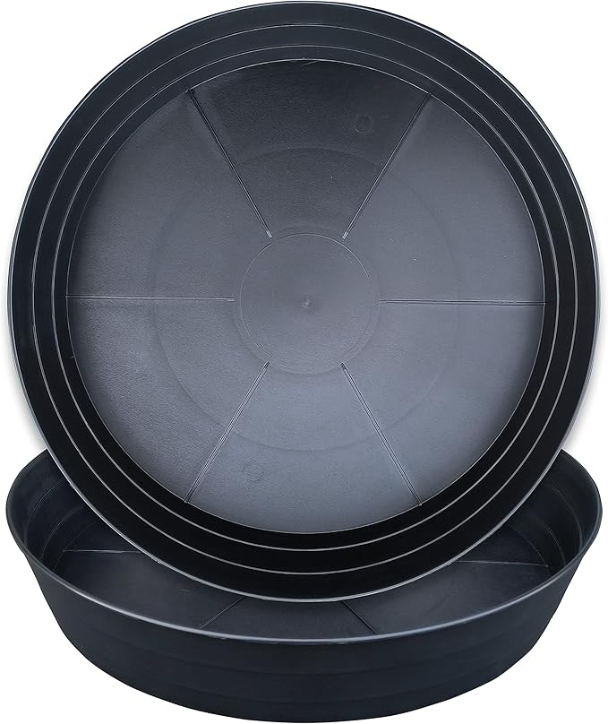 Plant Saucer 12 Inch 2 Pack 10 12 14 16 18 20 25, Plastic Plant Trays for Pots,Extra-Deep Plant Water Dray Tray, Bird Bath Bowl, Heavy Flower Plant Saucers Indoors and Outdoor No Holes