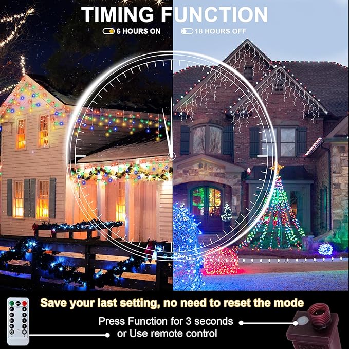 PEMOTech 432-LED 32.8FT DIY Decorative Lights with Remote & 8 Modes,Plug in Connectable Fairy Lights Timer for for Wedding, Storefront Decoration, Easter, Garden Parties & Waterproof Spring Nights