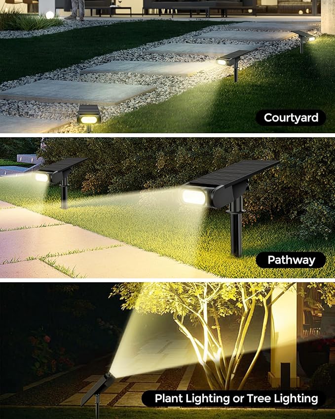 Solar Spot Lights Outdoor Waterproof IP67, RGB Landscape Lighting with Remote & Timer, Color Changing Solar Uplights Outdoor for Trees, Garden, Yard, and Pathway (6 Pack)