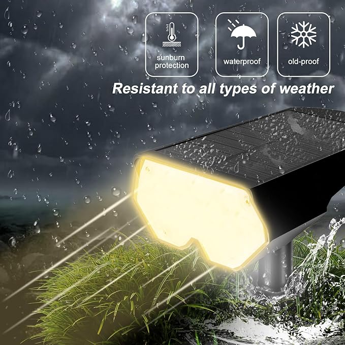 All-New Solar Spot Lights Outdoor Waterproof,20 LEDs Solar Tree Lights with 2 Modes, Landscape Spotlights for Pathway, Patio, Garden, Trees, Pool(4 Pack,Warm Light)