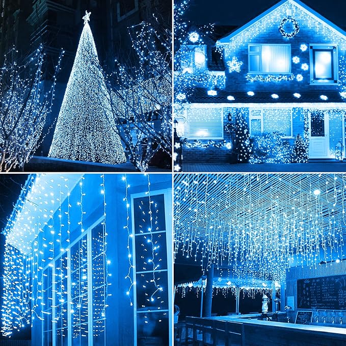 String Lights, 2 Pack Battery Operated String Lights with Remote Timer Waterproof 8 Modes String Lights for Bedroom,Garden,Party,Xmas Tree Indoor Outdoor Decorations (Blue, 16.4)
