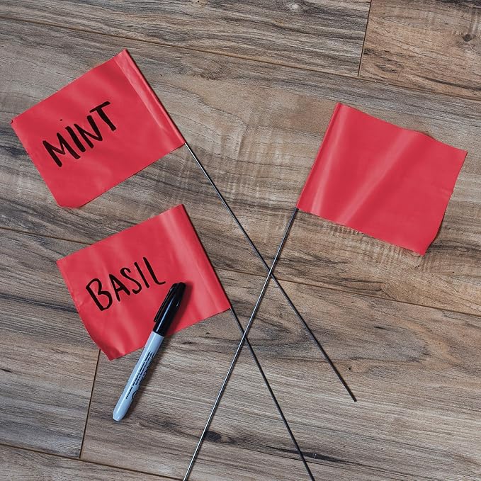Red Marking Flags 1000 Pack - 4x5x15 Inch Red Flags for Yard - Markers For Lawn, Irrigation, Landscaping, Survey & Sprinkler Head Marking