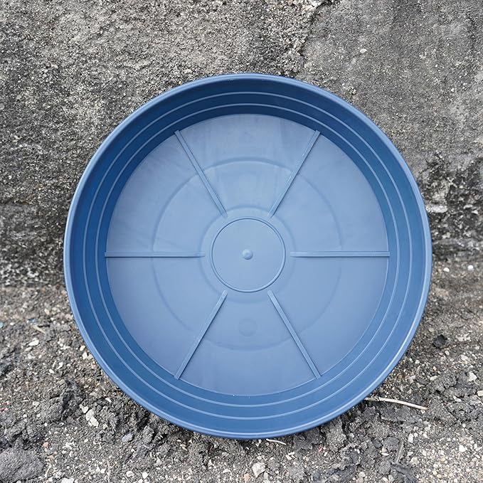Plant Saucer 6 Inch 4 Pack 6 8 10 12 14 16 18 20 25, Plastic Plant Trays for Pots,Extra-Deep Plant Water Dray Tray, Bird Bath Bowl, Heavy Flower Plant saucers Indoors and Outdoor No Holes 6in-4 blue
