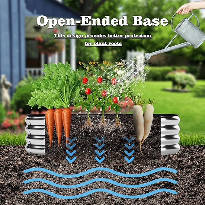 Raised Garden Bed, 4x2x1ft Raised Beds for Gardening Outdoor for Vegetables Flowers Ground Planter Box,Galvanized Raised Garden Beds