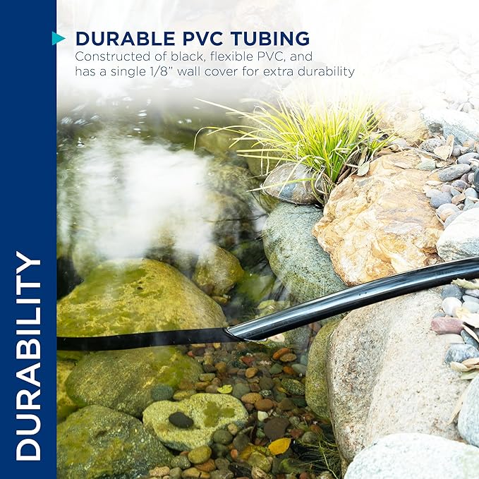 Alpine Corporation 100' PVC Tubing with 5/8" Inside Diameter for Ponds and Fountains, Black