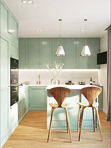 Dimoon 394''x23.6'' Green Peel and Stick Wallpaper Contact Paper Modern Self Adhesive Wall Paper Removable Renter Friendly Textured Solid Color Shelf Cabinet Vinyl Roll (394''x23.6'',Light Green)