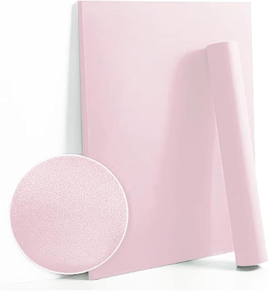 Dimoon 236''x17.7'' Pink Peel and Stick Wallpaper Contact Paper Modern Self Adhesive Wall Paper Removable Renter Friendly Textured Solid Color Shelf Cabinet Vinyl Roll (236''x17.7'',Light Pink)