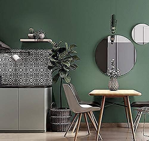 Dimoon 394''x23.6'' Green Peel and Stick Wallpaper Contact Paper Modern Self Adhesive Wall Paper Removable Renter Friendly Textured Solid Color Shelf Cabinet Vinyl Roll (394''x23.6'',Dark Green)