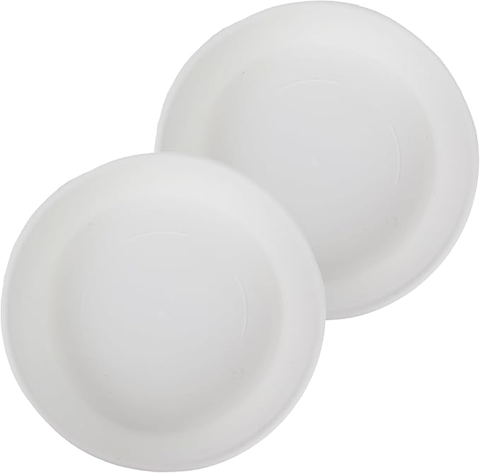 The HC Companies Flower Pot Saucers - Plastic Plant Saucer for Outdoors & Indoors - Traditional Design Plant Pot Trays for Water Drainage - Durable & Stylish Round Plant Tray (14-inch White)