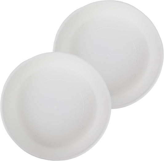 The HC Companies Flower Pot Saucers - Plastic Plant Saucer for Outdoors & Indoors - Traditional Design Plant Pot Trays for Water Drainage - Durable & Stylish Round Plant Tray (14-inch White)