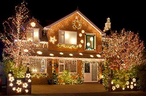 2-Pack Connectable 164FT 400LED Outdoor String Lights Waterproof, Twinkle Lights with 8 Modes, Christmas String Lights Green Wire for Holiday Party Christmas Decorations, Warm White