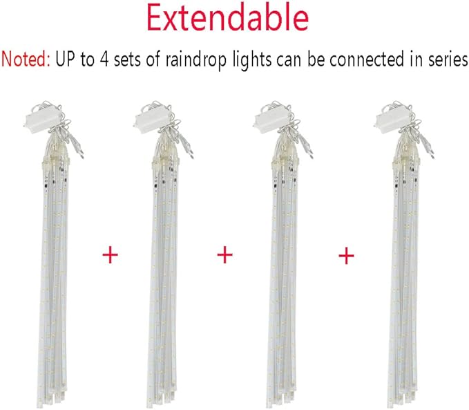 Aokudoni Halloween Decorations Outdoor, Upgraded 16inch/40cm Meteor Shower Rain Lights, Purple Icicle String Lights for Xmas Tree Decoration Holiday New Year Party, UL Plug