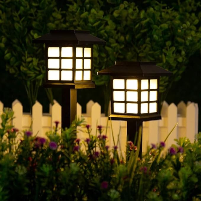 Solar Garden Outdoor Lights 12 Pack,Outdoor Landscape Lights Solar Waterproof Garden LED Lights for Pathway Patio Driveway Walkway Porch, Auto On/Off (White Light)