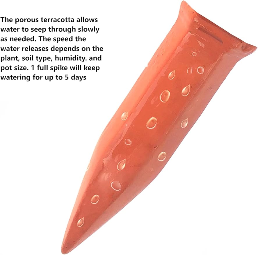 Terracotta Plant Self Watering Spikes - Set of 3 Terracotta Self Watering Bulbs, Self Watering Stakes, Self Watering Globes for Pot Plants (Frogs Painted, Small)