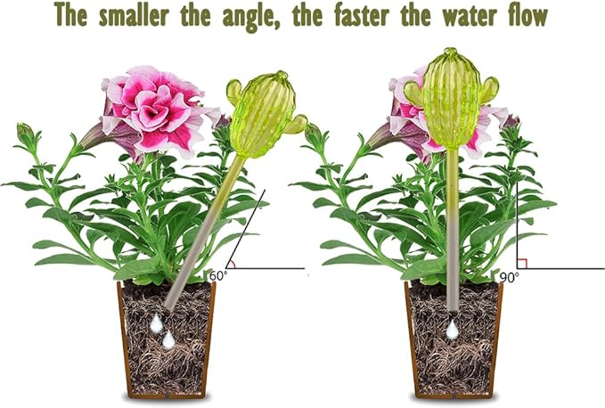 Adabocute Glass Plant Watering Globes, Cactus Self Watering Globes, Cacti Self Watering Planter Insert, Plant Watering Devices, Automatic Plant Waterer Indoor, Watering Bulbs, 3 Pack