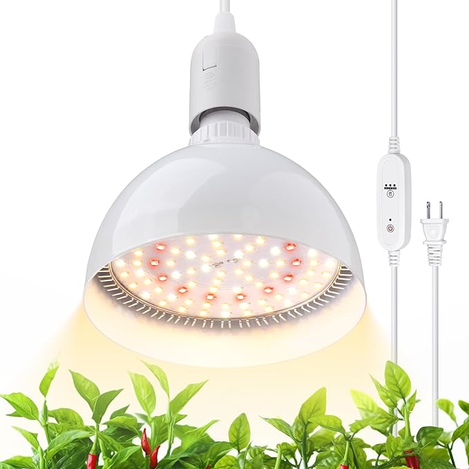 Barrina Hanging Grow Lights for Indoor Plants, 25W Full Spectrum, with Timer and 16.4FT Power Cord, Pendant Plant Lights for Indoor Growing, Large Tall Plant, Garden, Flowers, Greenhouse