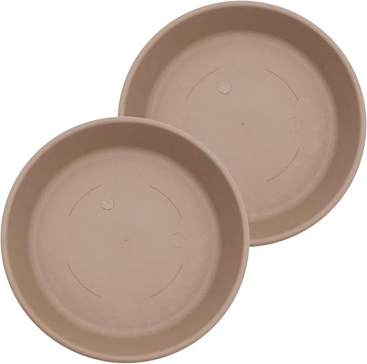 The HC Companies Flower Pot Saucers - Plastic Plant Saucer for Outdoors & Indoors - Traditional Design Plant Pot Trays for Water Drainage - Durable & Stylish Round Plant Tray (17.5-inch Sandstone)