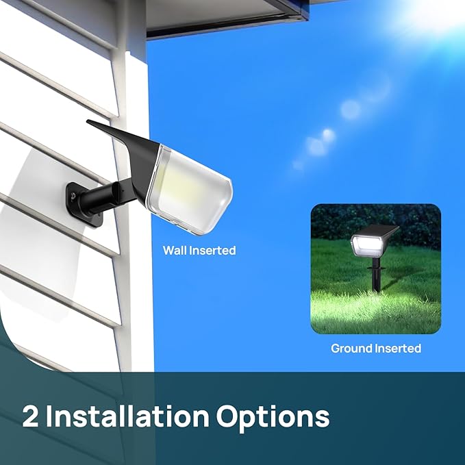 Linkind Solar Lights Outdoor, 50 LEDs Color Changing Spotlights, Solar RGB Light with 10 Lighting Modes and IP67 Waterproof, Multicolor Outdoor Lighting for Yard, Garden, Landscape Decorations, 4Pack