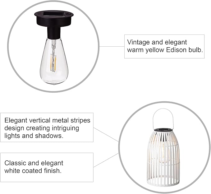 Solar Lantern Outdoor Waterproof Hanging Metal Birdcage Shaped Solar Powered Lantern Decorative Solar Light for Garden / Yard / Patio / Porch