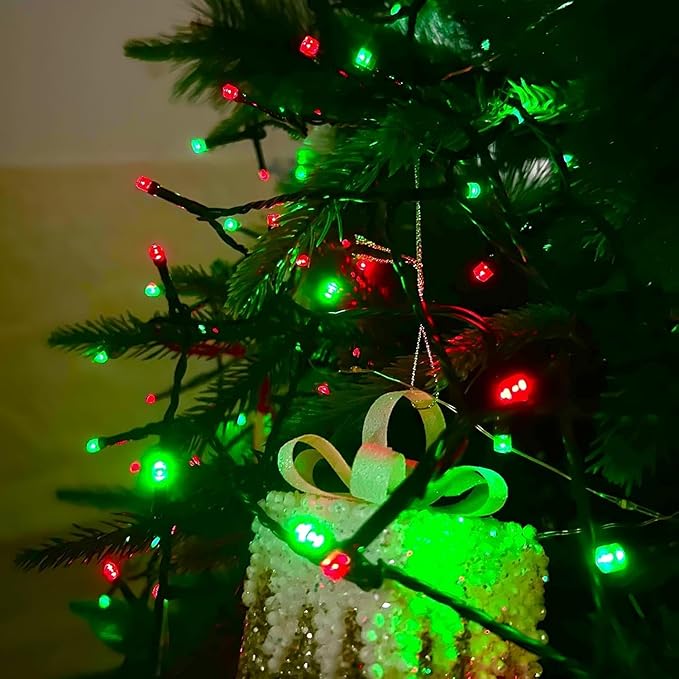Connectable Red and Green Christmas String Lights, 2Pack 164FT 400LED Christmas Lights for Outdoor Indoor, Plug In Christmas Tree Lights with 8 Modes, String Lights for Christmas Decorations Holiday